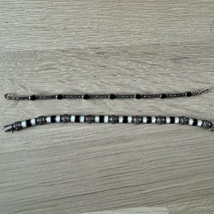 Two Sterling Silver Enamel Bracelets